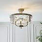 Pickering - Art Deco Semi Flush Chandelier - Clear Cut Glass & Antique Brass