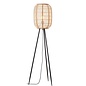 Zara - Tripod Floor Lamp with Bamboo & Linen Shade