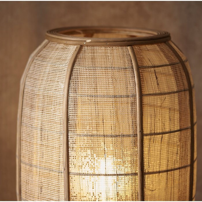 Zara - Tripod Floor Lamp with Bamboo & Linen Shade