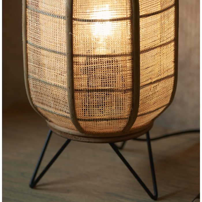 Zara - Table Lamp with Bamboo & Linen Shade