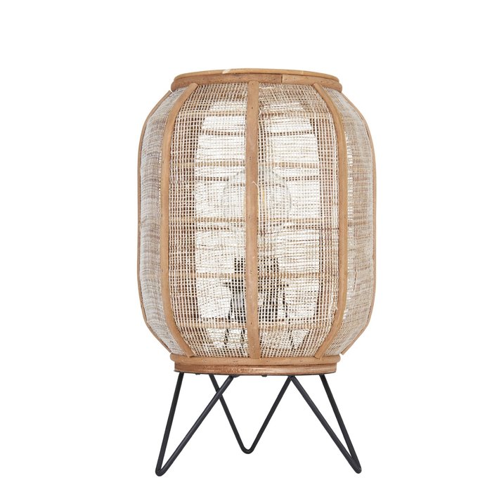 Zara - Table Lamp with Bamboo & Linen Shade