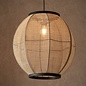 Zara - Large Round Pendant with Bamboo & Linen Shade