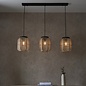 Zara - 3lt Linear Bar Pendant with Bamboo & Linen Shades