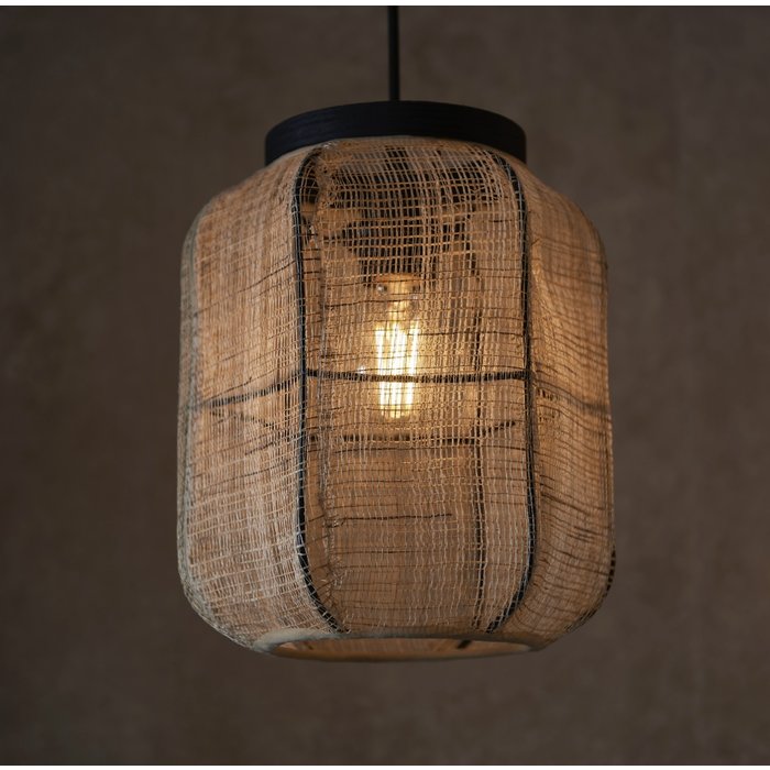 Zara - 3lt Linear Bar Pendant with Bamboo & Linen Shades