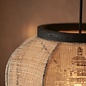 Zara - Medium Square Pendant with Bamboo & Linen Shade