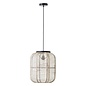 Zara - Medium Square Pendant with Bamboo & Linen Shade