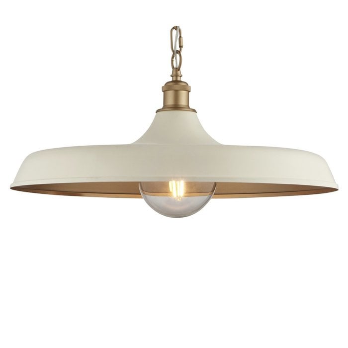 Kiplin - Warm White & Satin Gold Mid Century Pendant