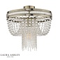 Clara - Antique Brass & Crystal Semi Flush Ceiling Light - Laura Ashley