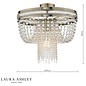 Clara - Antique Brass & Crystal Semi Flush Ceiling Light - Laura Ashley