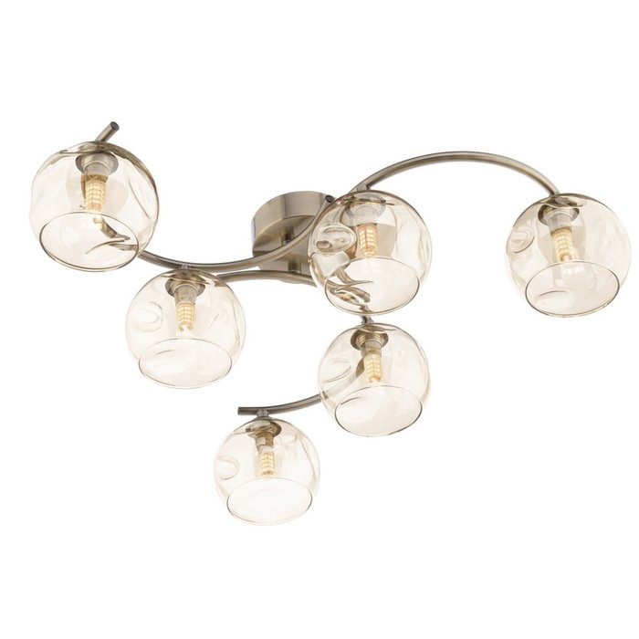 Natalie - 6 Light Modern Champagne Glass semi-flush fitting