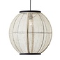 Zara - Large Round Pendant with Bamboo & Linen Shade