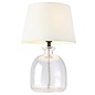 Cersi - Glass Table Lamp with Ivory Linen Mix Shade