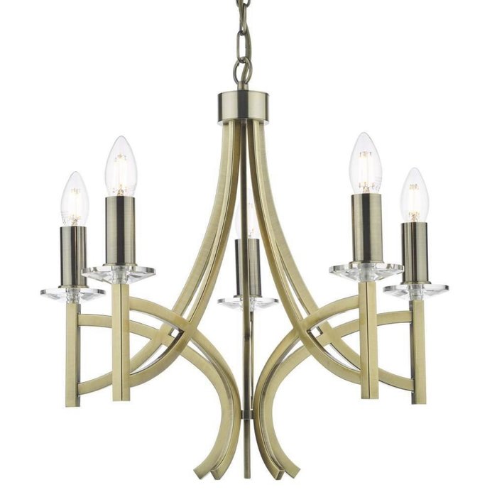 Winchester - 5 Light Classic Armed Chandelier - Brass - Laura