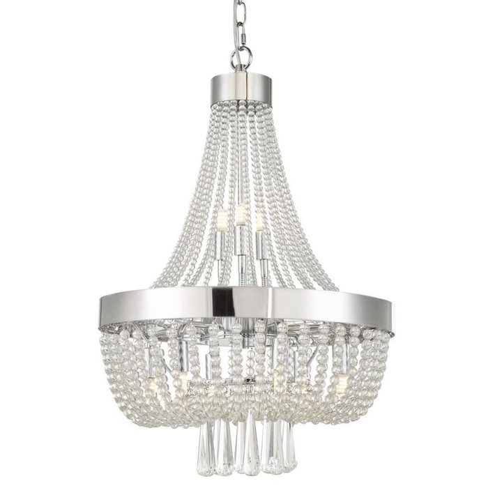 Lisa - 9 Light Classic Chandelier Pendant Light - Polished Chrome Glass