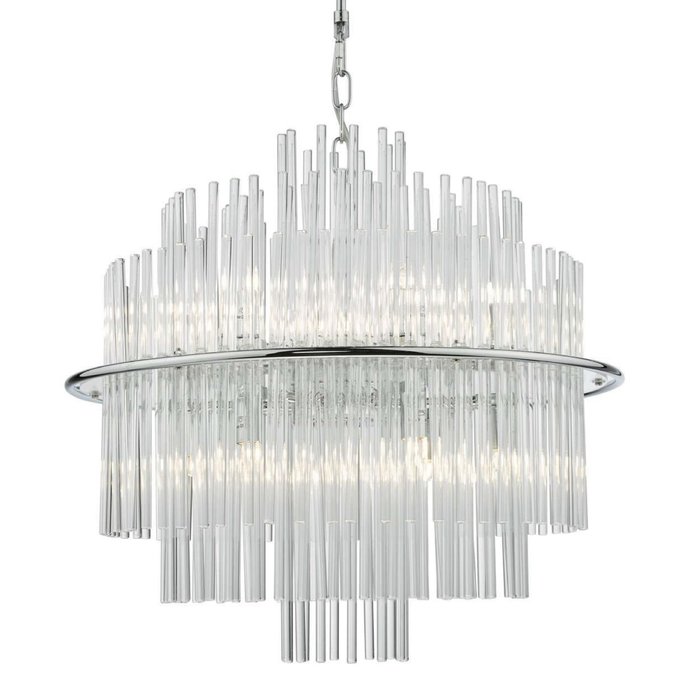 Lukas - Modern Art Deco Feature Pendant Light - Polished Chrome Glass