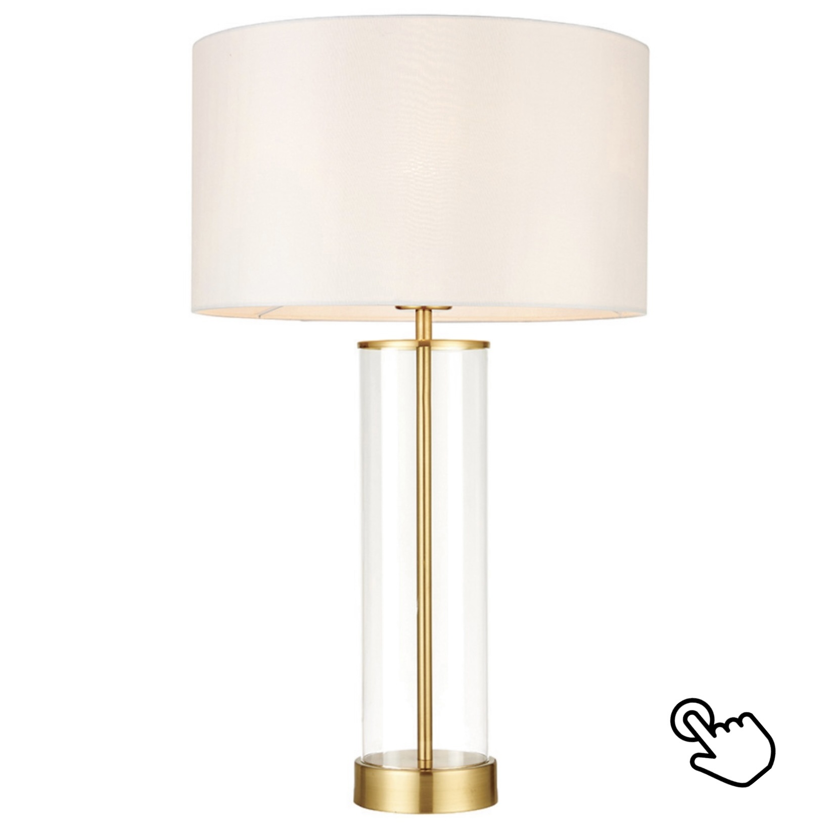 Sina - 3 Stage Touch Table Lamp - Brushed Brass and Vintage White