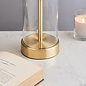 Sina - 3 Stage Touch Table Lamp - Brushed Brass and Vintage White Shade - Large