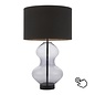 Bettina - Large Glass Touch Table Lamp with Black Shade