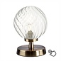 Aspen - Twisted Clear Glass Globe Touch Lamp - Antique Brass
