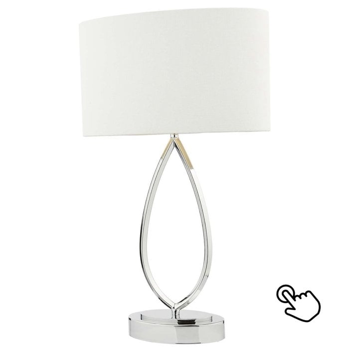 Wyatt Touch Table Lamp - Polished Chrome With Shade