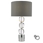 Tuke Touch Bedside Table Lamp - Polished Chrome Crystal With Shade