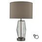 Mubina Touch Table Lamp - Black Chrome Smoked Glass With Shade