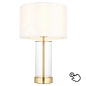 Sina - 3 Stage Touch Table Lamp - Brushed Brass and Vintage White Shade - Small