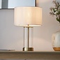 Sina - 3 Stage Touch Table Lamp - Brushed Brass and Vintage White Shade - Small