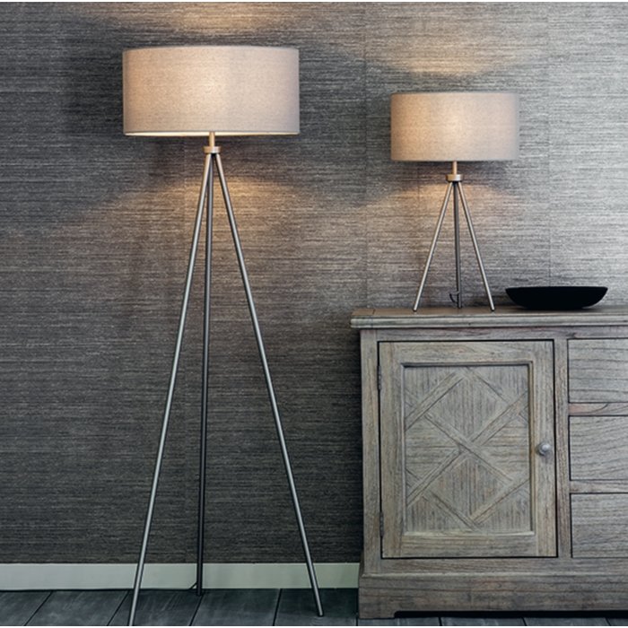 Modern Tripod Table Lamp - Matt Nickel