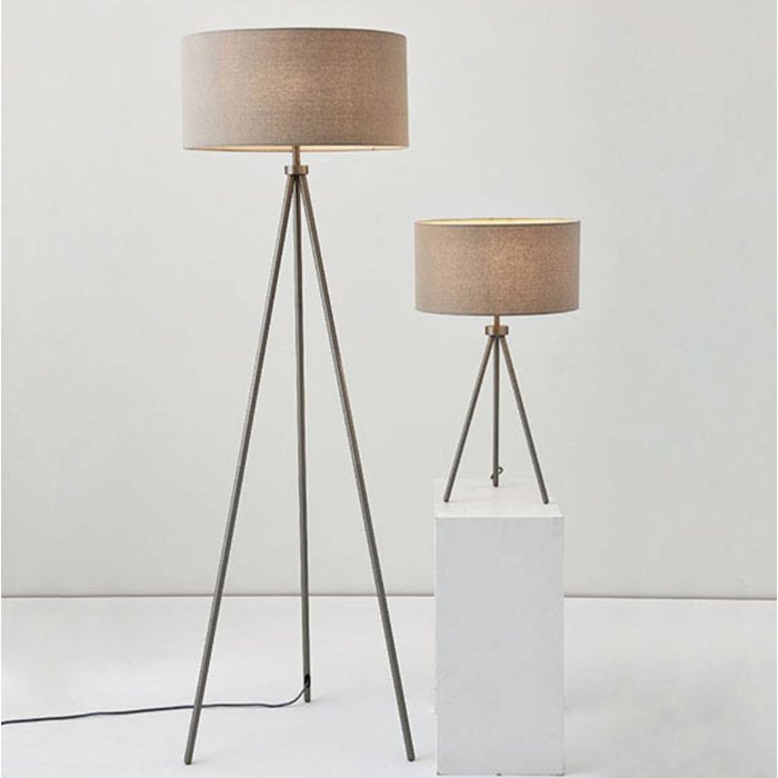 Modern Tripod Table Lamp - Matt Nickel