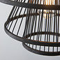 Mina - Black Rattan Tiered Cage Pendant