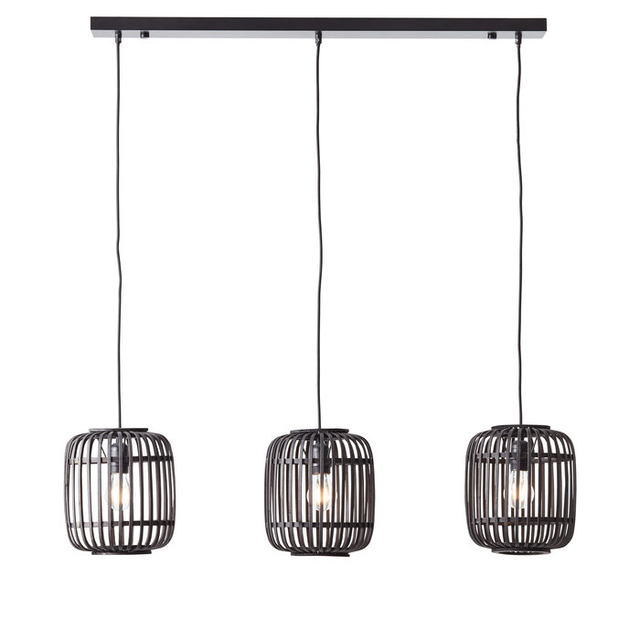 Roman - Black Bamboo 3 Light Linear Pendant