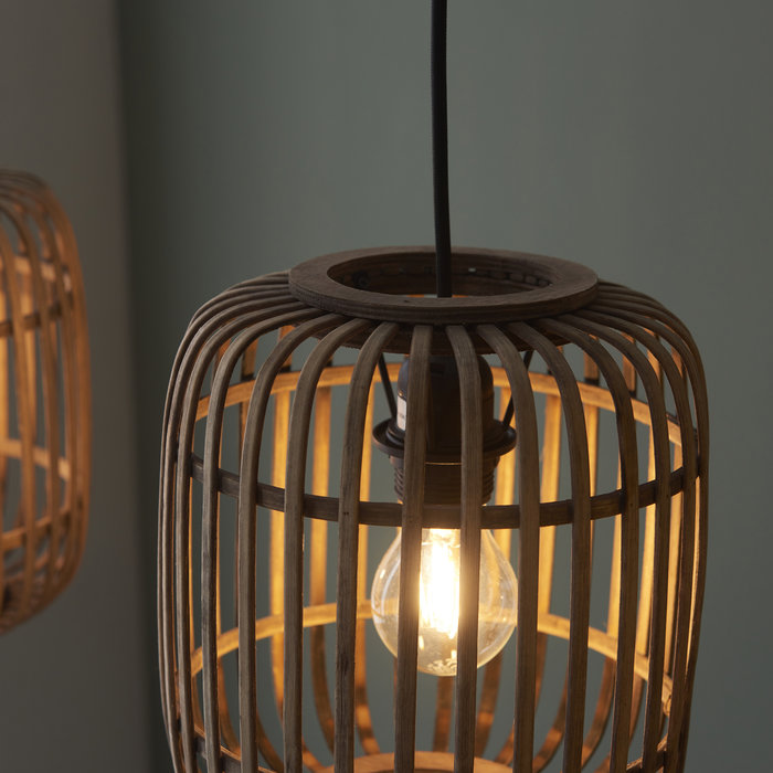 Roman - Natural Bamboo 3 Light Linear Pendant