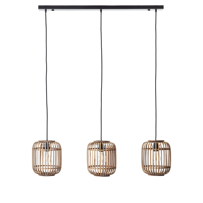 Roman - Natural Bamboo 3 Light Linear Pendant