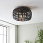 Roman - Black Bamboo Flush Ceiling Light