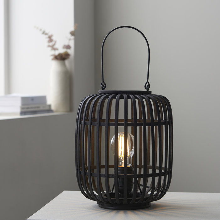 Roman - Black Bamboo Table Lamp