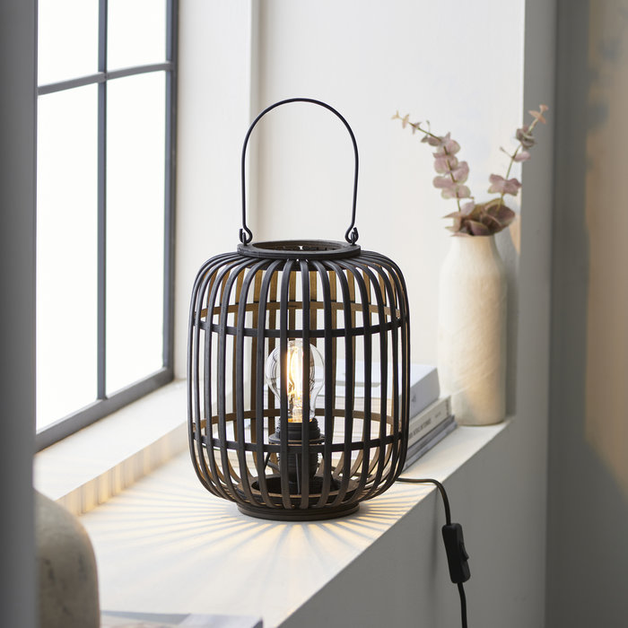 Roman - Black Bamboo Table Lamp