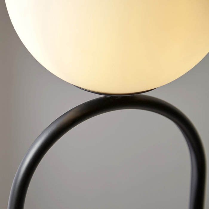 Matif - Black and Opal Glass Floor Lamp