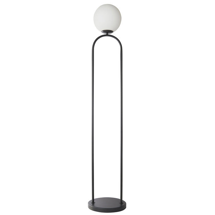 Matif - Black and Opal Glass Floor Lamp