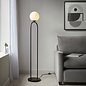 Matif - Black and Opal Glass Floor Lamp