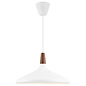 Nari - White Metal and Wood Scandi Pendant - Large