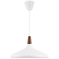 Nari - White Metal and Wood Scandi Pendant - Large