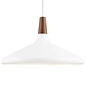 Nari - White Metal and Wood Scandi Pendant - Large