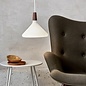 Nari - White Glass and Wood Scandi Pendant - Medium