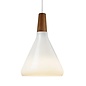 Nari - White Metal and Wood Scandi Pendant - Small