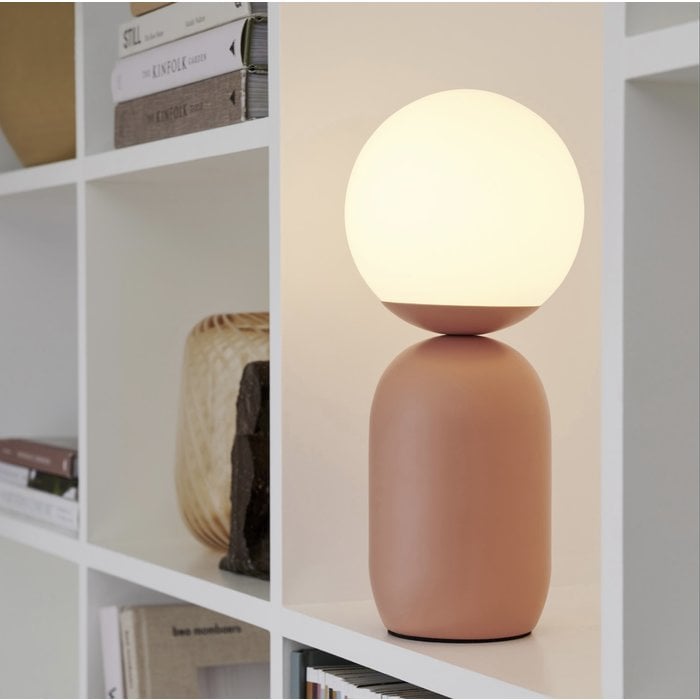 Nystan - Terracotta and Opal Glass Scandi Table Lamp