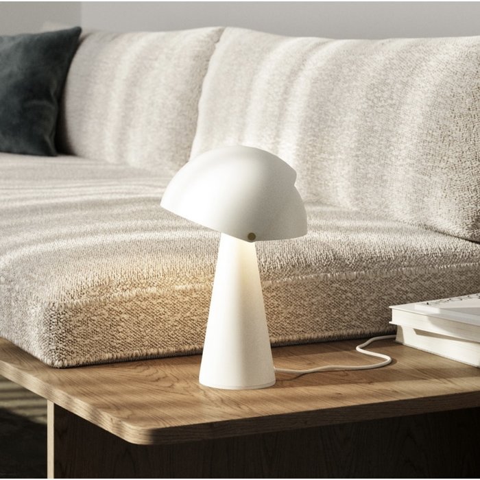 Cowl - White Scandi Table Lamp with Adjustable Shade