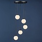 Federico 5 Light Cluster Pendant Light - Black Opal Glass