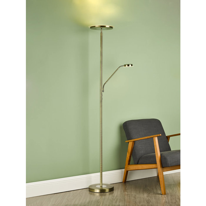 Shelby - LED Mother & Child Floor Lamp - Antique Brass