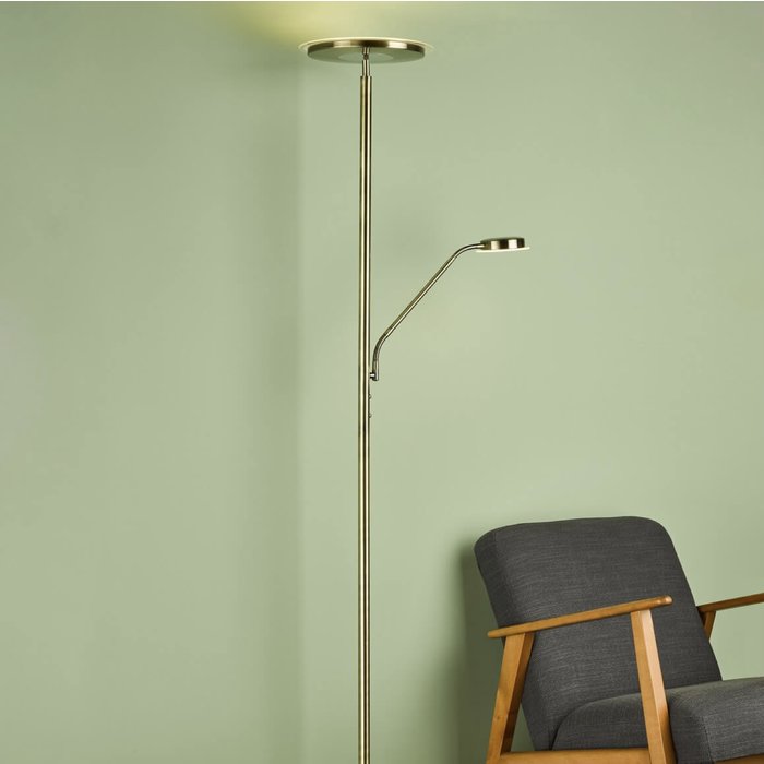 Shelby - LED Mother & Child Floor Lamp - Antique Brass